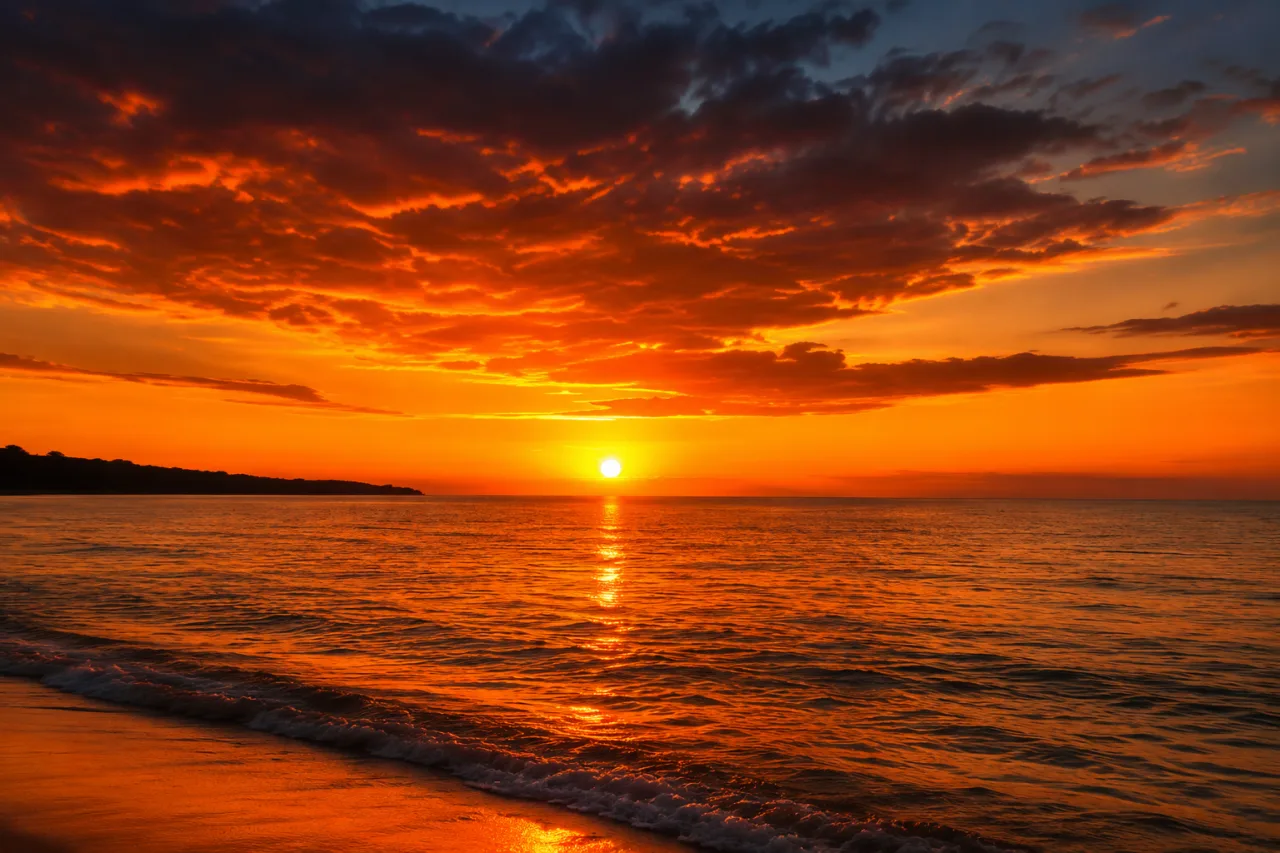 Golden Ocean Sunset with Dramatic Sky | AI Nature Image