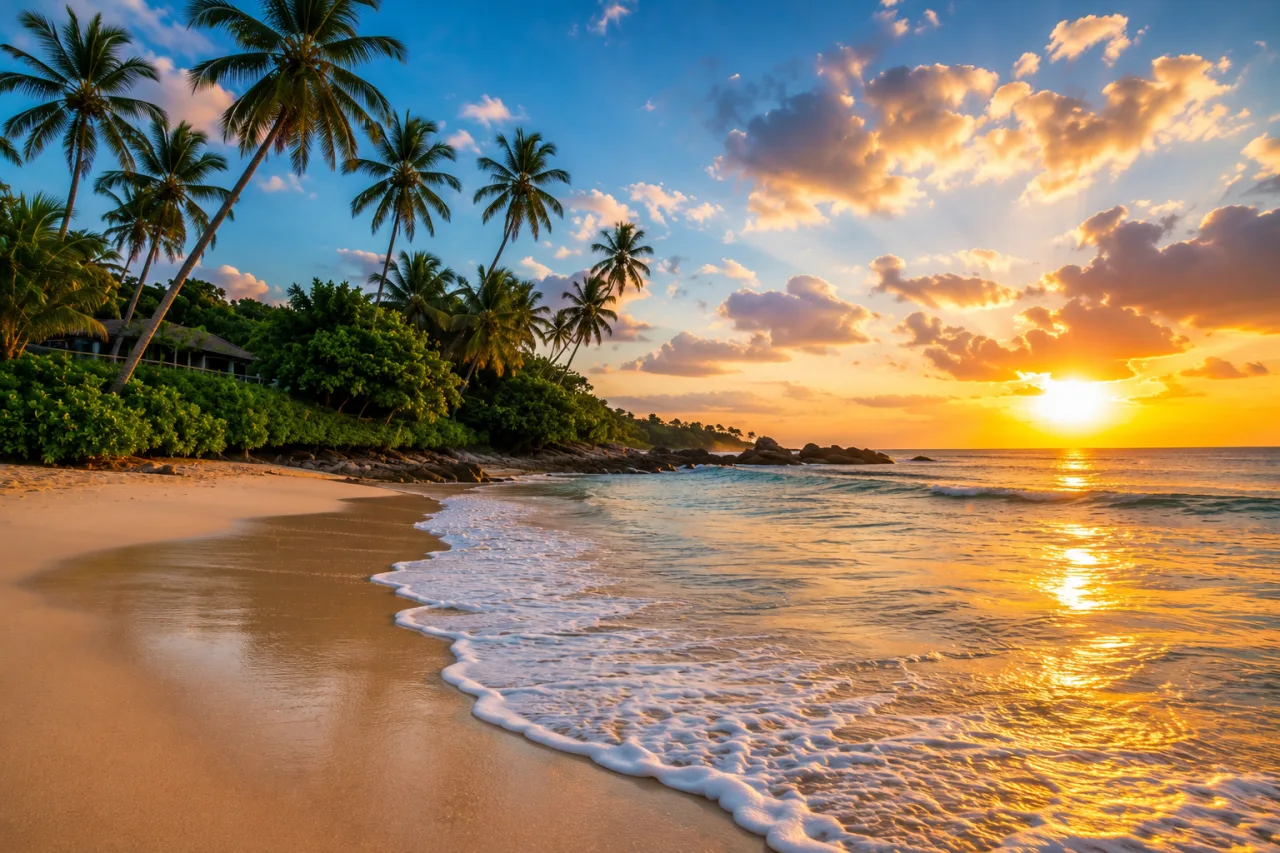 Exotic Island Beach Landscape | AI Nature Image