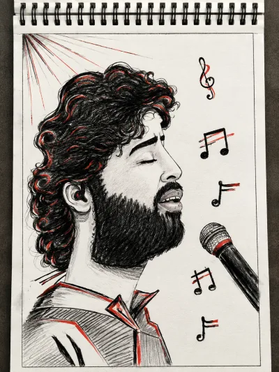 Expressive Singer Portrait – Hand-Drawn Music Inspired Pencil Sketch