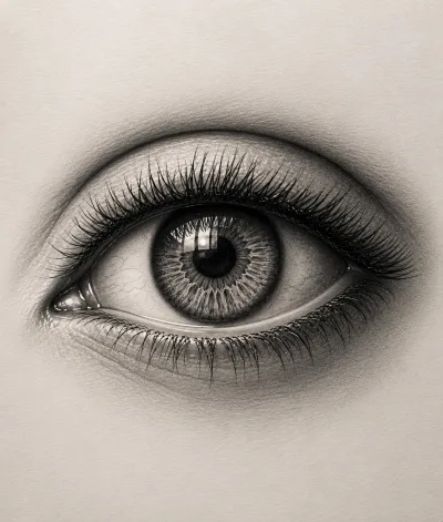 Hyperrealistic 3D Eye – Hand-Drawn Graphite Pencil Sketch