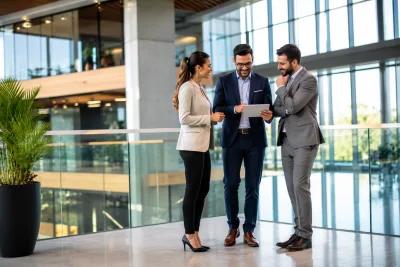 Business Team Collaboration in Modern Corporate Office | AI Business Image